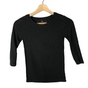 American Eagle AEO Dark Gray Fitted Ribbed Half Sleeve T-Shirt XS